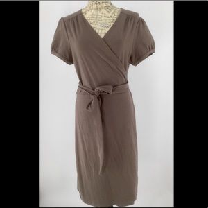 Lands End size 10-12 Midi Wrap Around Casual Dress